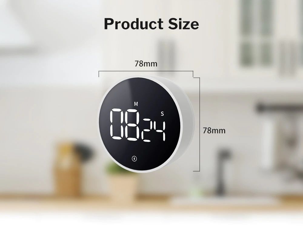 Xiaomi MIIIW Digital Kitchen Timer Rotating Timing Magnetic Absorption LED Display 3 Volume Levels