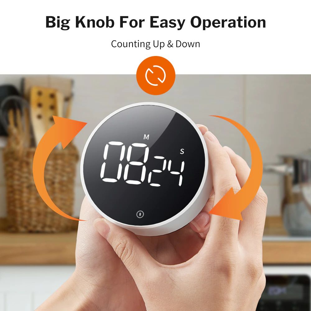 Xiaomi MIIIW Cyfrowy timer kuchenny Obrotowy czas Absorpcja magnetyczna Wyświetlacz LED 3 poziomy głośności