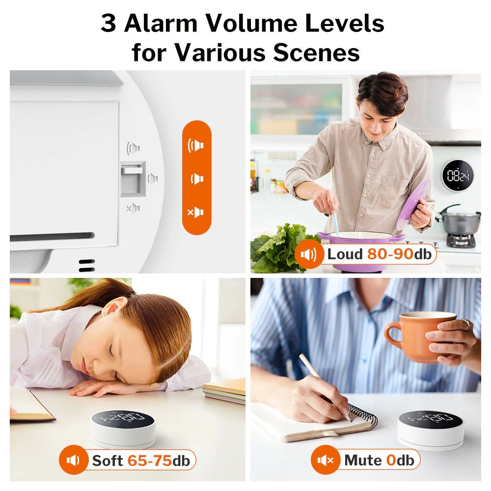 Xiaomi MIIIW Timer da cucina digitale Tempo di rotazione Assorbimento magnetico Display a LED 3 livelli di volume