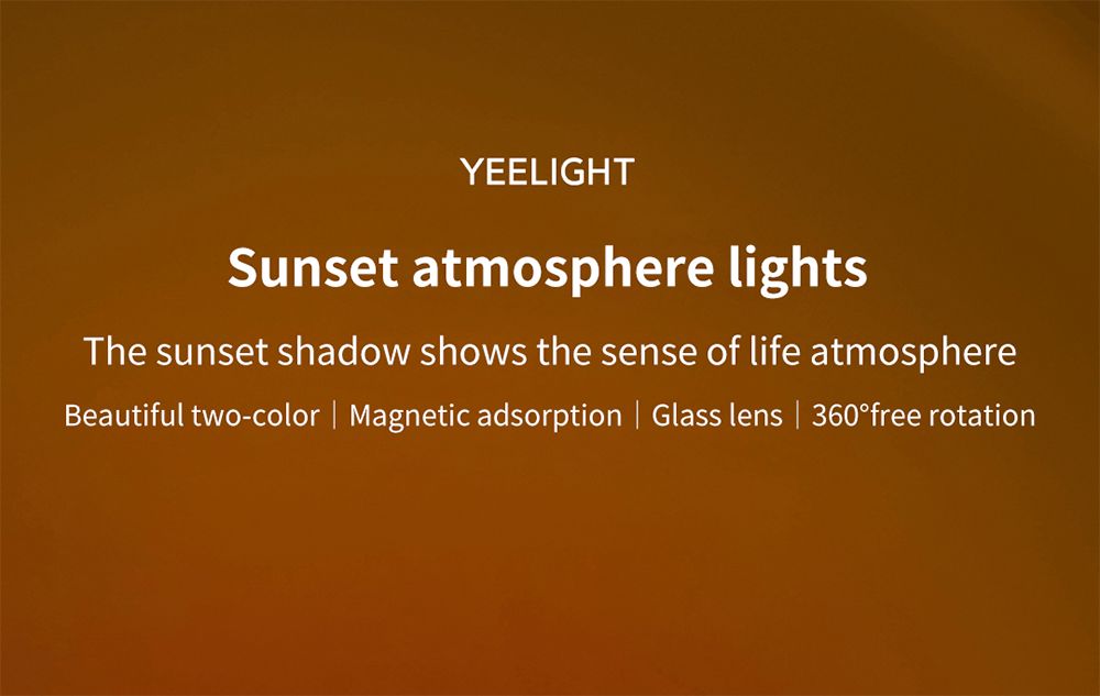 Yeelight LED Rainbow Sunset Atmosphere Lights Night Light Lampe de bureau à rotation à 360 degrés avec base magnétique - Rouge
