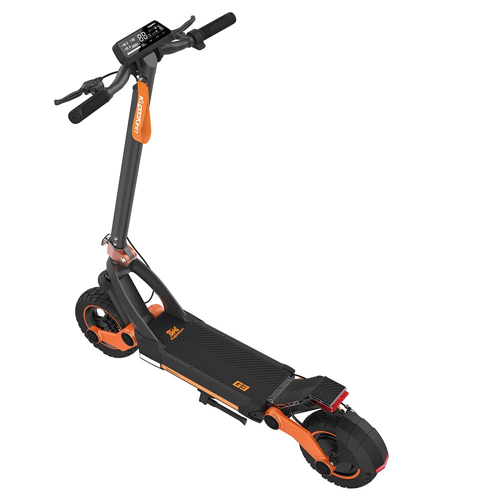 KUGOO KIRIN G3 Adventurers Electric Scooter 1200W rear motor 52V 18Ah Lithium battery touchable display control panel TPU suspension system IPX4 - Black