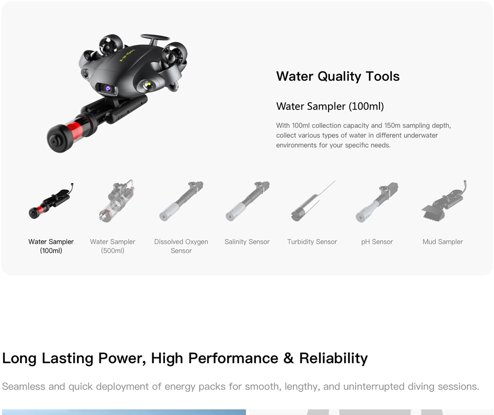 FIFISH V6 EXPERT Multi-functional Underwater Robot Productivity Tool With 4K UHD Camera 100m Depth Rating Underwater Drone M100 Package