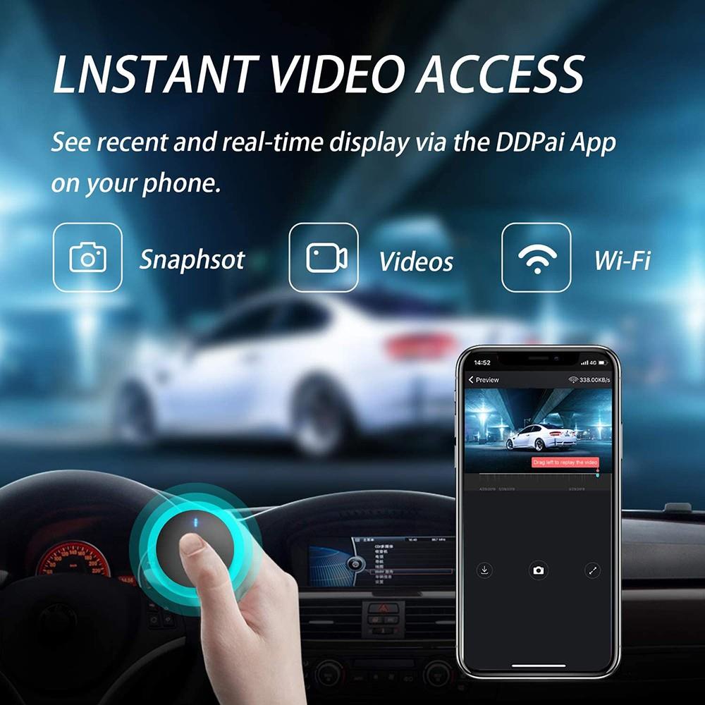 DDPAI MINI3 DASH CAM Dashboard FHD 1600P Car Camera DVR Recorder with 32g eMMC Storage Night Vision Wide Angle G-Sensor