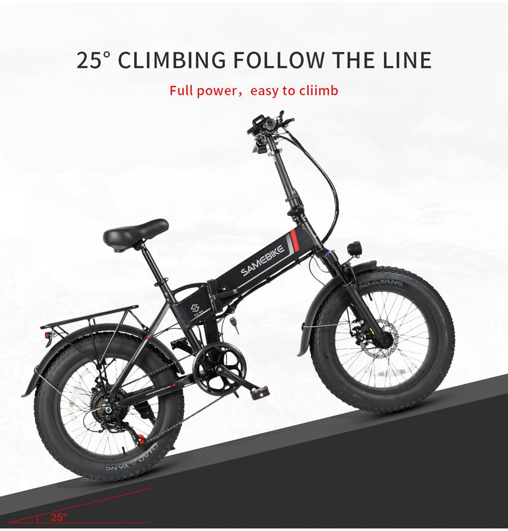 Samebike LOTDM200-FT Folding Electric Moped Bike 350W Motor 10Ah Battery Max 30km/h 20 Inch Tire - White