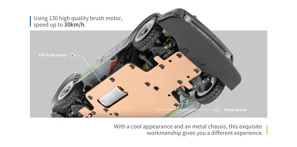 Wltoys 284131 1/28 2.4G 4WD RC Car with Light 30KM/H Short Course Drift Vehicle Models - Two Batteries