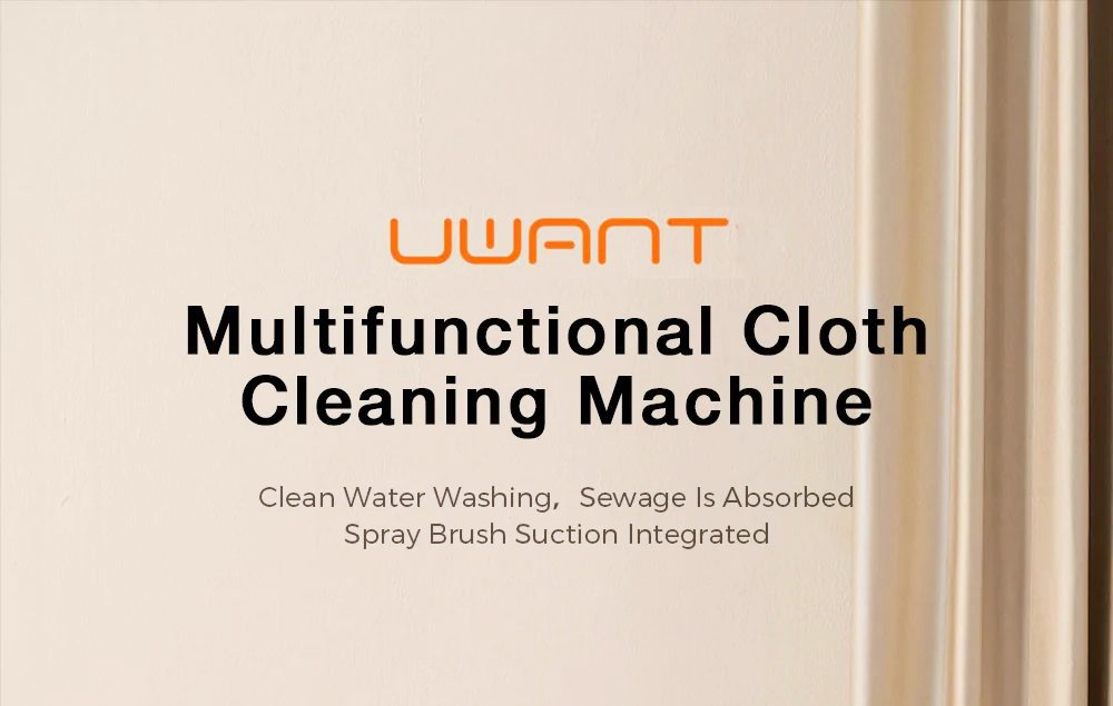 UWANT B100-E Multifunctional Cloth Cleaning Machine Vacuum Cleaner Integration Spot Stain Washing Machine 12000Pa Suction 1800ML Water Tank Self-cleaning Low Noise for Carpet Sofa Curtain Mattress Upholstery - White
