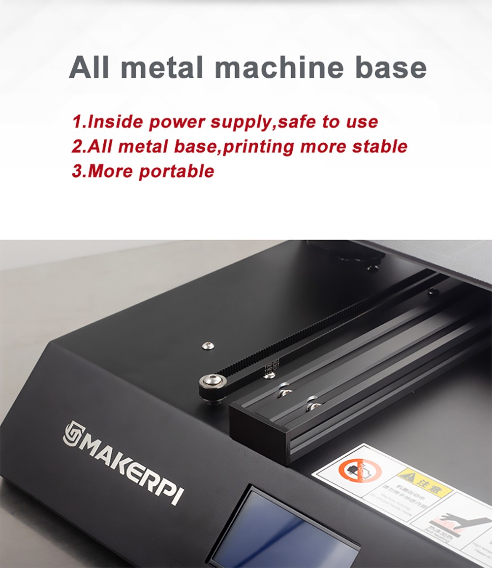 Imprimante 2D MAKERPI P3,  buse thermodynamique jusqu'à 260 degrés,  impression 200H,  relief d'image,  imprimante FDM,  transmission de données USB