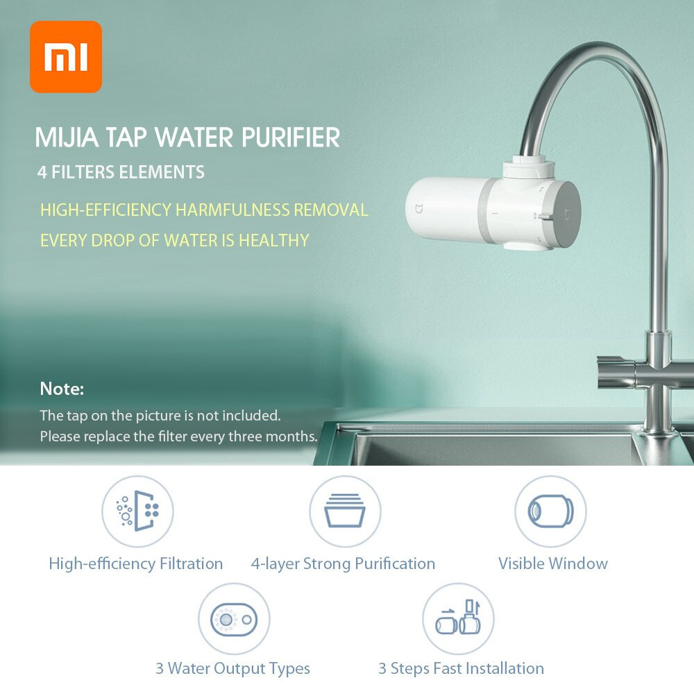 Xiaomi Mijia MUL11 Faucet Water Filter Purifier 0.1um Ultra-fine Fiber 4 Filtration System 3 Faucet Modes