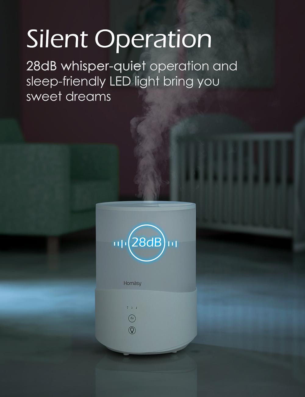 Homasy Humidifiers Aroma Diffuser 4L Capacity 7-Color Night Light