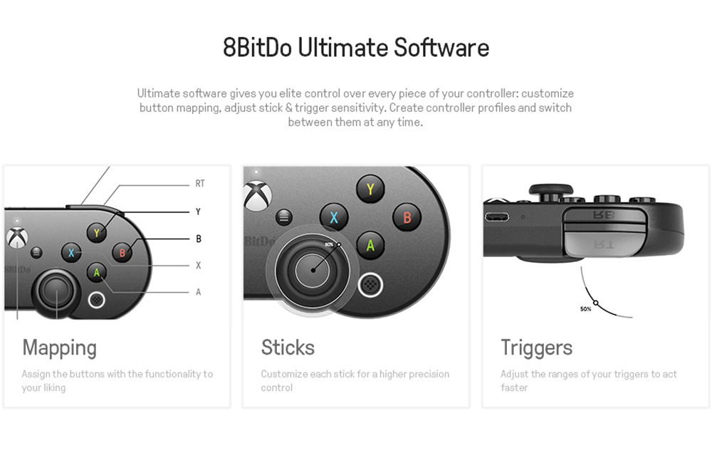 Kontroler gier 8BitDo SN30 Pro Bluetooth do gier Xbox Cloud na Androida