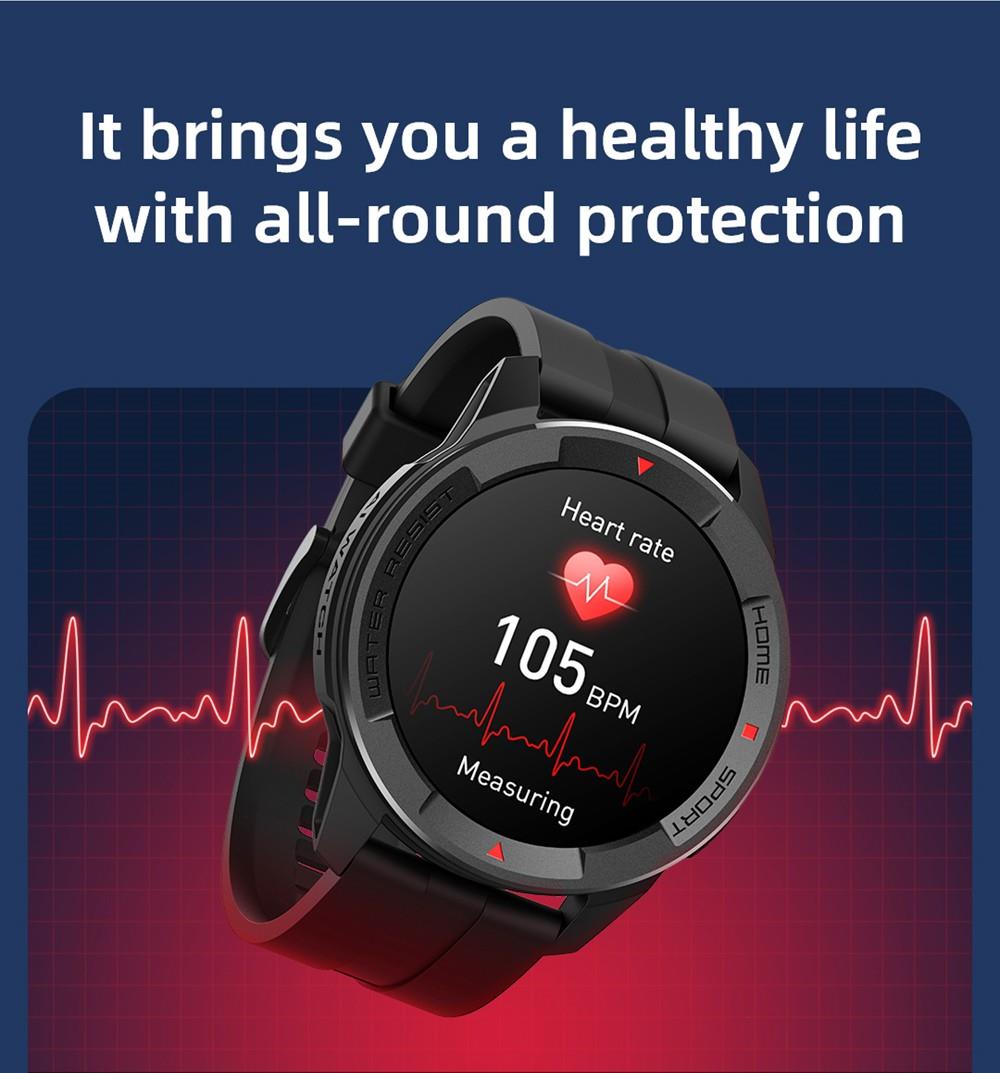 Mibro Watch X1 V5.0 Bluetooth Smartwatch 1.3 Inch AMOLED Screen 38 Sports Modes Heart Rate Blood Oxygen Sleep Monitoring 5ATM Water-Resistant 350mAh Battery 60 Days Long Standby Time Multi-language - Black