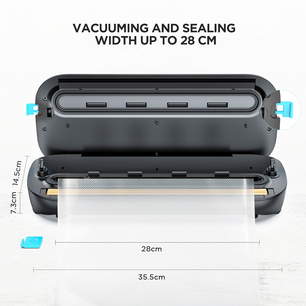 ABOX V66 Automatic Vacuum Sealer Machine 4 Adjustable Vacuum Modes Touch Screen - Black