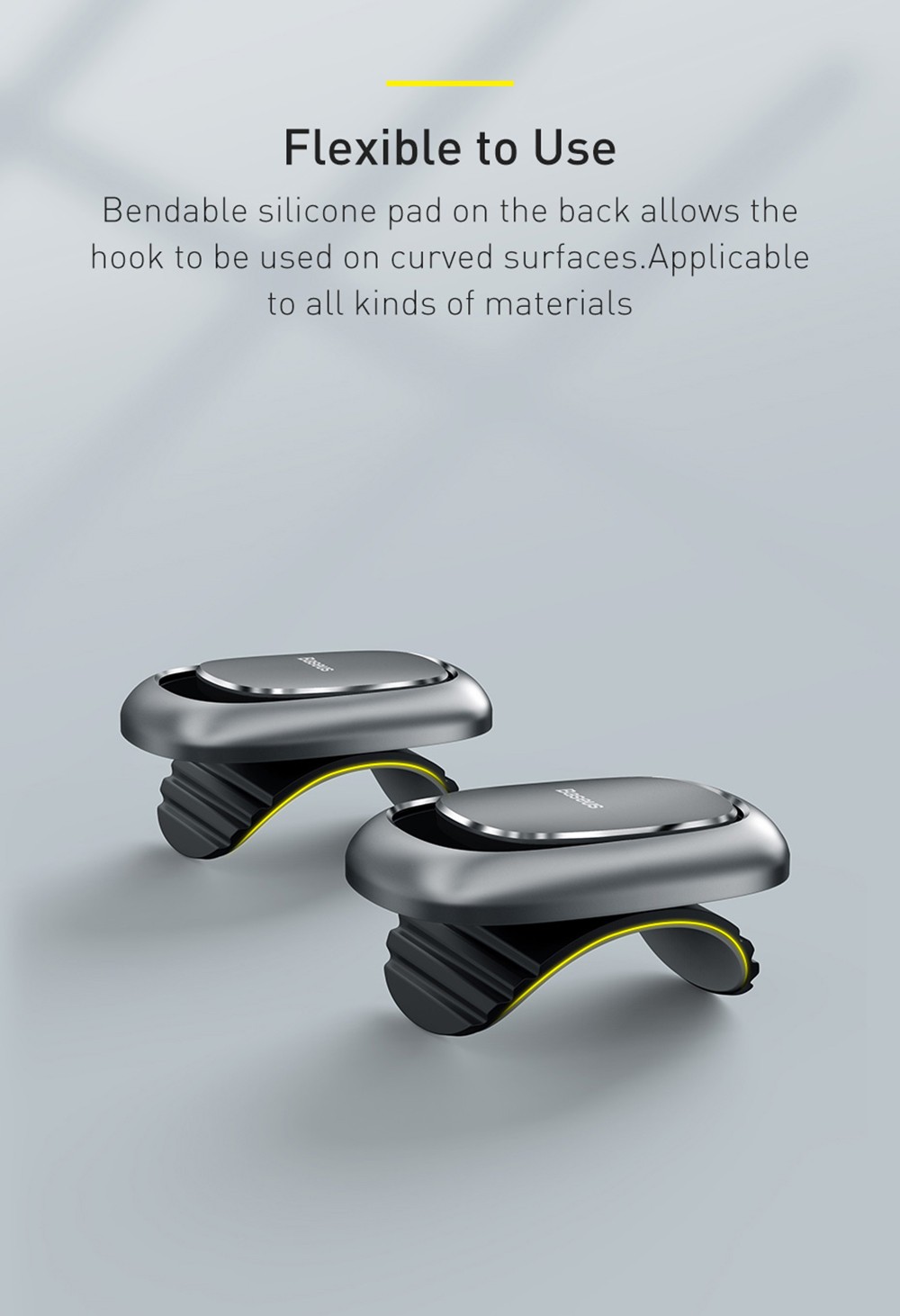 Baseus אטב אוטומטי קליפ ווי רכב לתיק אחסון כבל USB ארגונית מפתח קולב אביזרי מתכת ווי רכב 2 יחידות