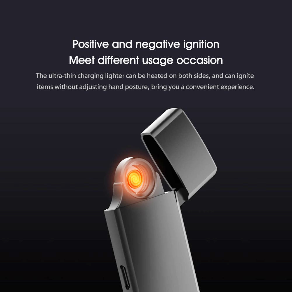 Beebest ولاعة السجائر الإلكترونية عديمة اللهب المشتعلة USB شاشة تعمل باللمس قابلة للشحن Windproof أداة الرجال