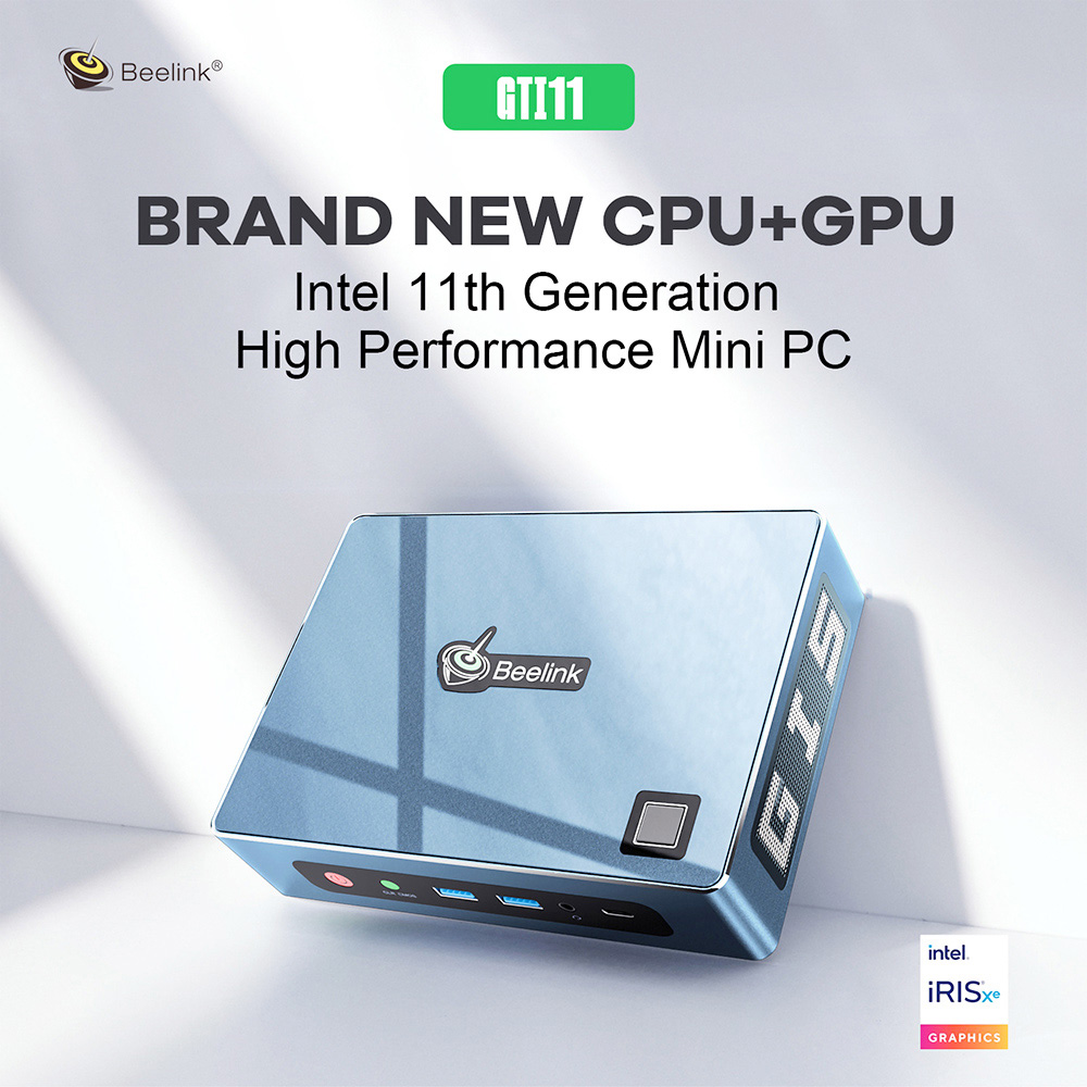 Beelink GTI 11 Windows 11 Mini PC Intel Core i5-1135G7 16GB DDR4 500GB SSD WIFI6 Dual 2.5G RJ45 HDMI 4K DP 8K