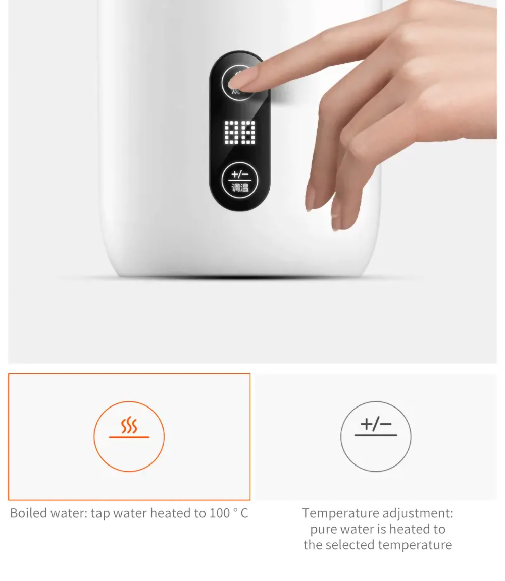 Deerma DEM-DR035 300W 350ml Portable Electric Kettle, Temp Real-time Display, Smart Steam Release Valve, Water Boiler