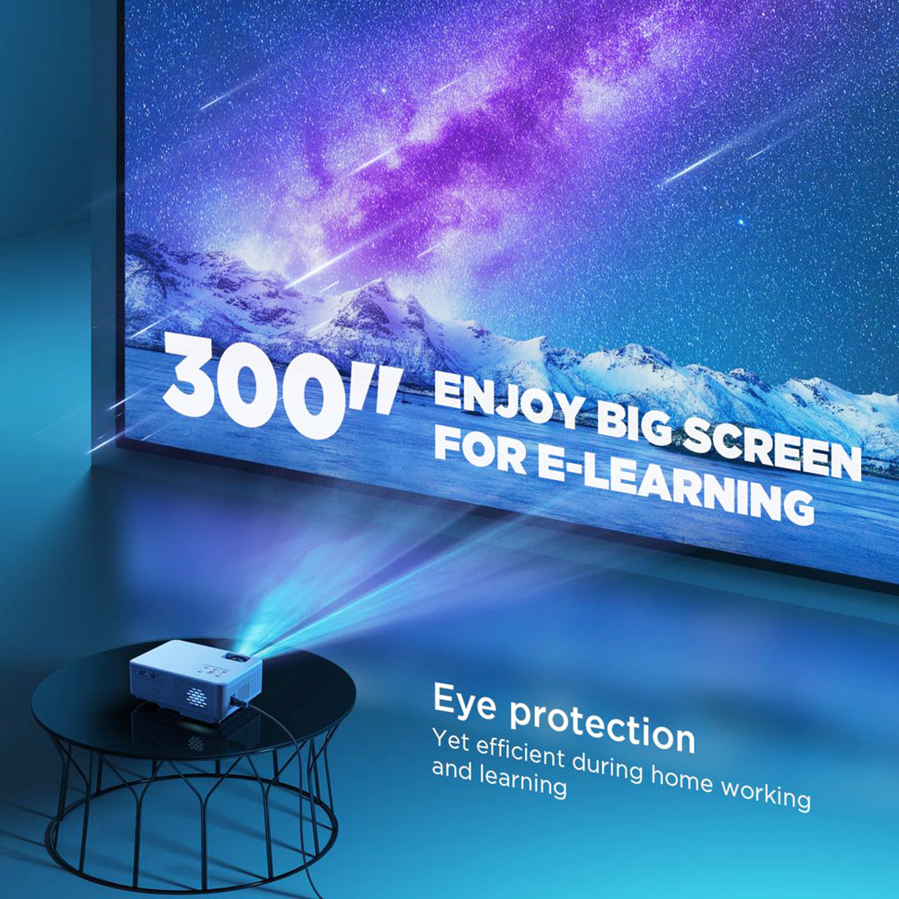 Bomaker C9 Projector Native 720P 200 ANSI Lumens iOS Android Wireless Screen Mirroring