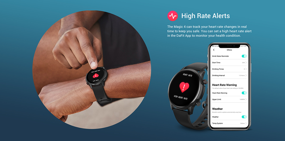 Kospet Magic 4 V5.0 Bluetooth Smartwatch 1.32 İnç TFT Dokunmatik Ekran Nabız Kan Basıncı Monitörü Kadın Adet Dönemi Hatırlatma 20 Spor Modu 5ATM Suya Dayanıklı 30 Gün Uzun Bekleme Süresi Çoklu Dil - Siyah