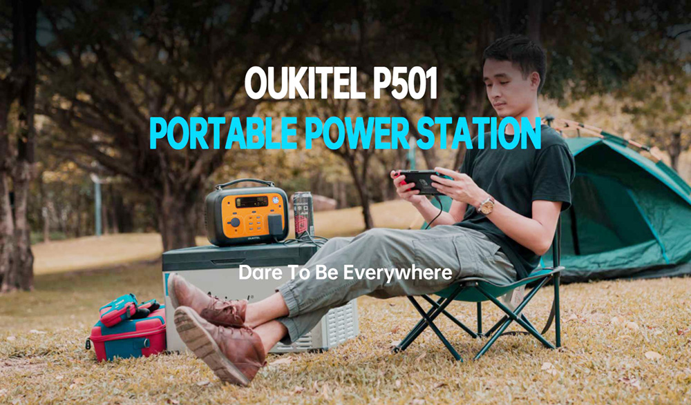 OUKITEL P501 hordozható erőmű 505Wh 140400mAh hordozható generátor 500W AC kimenet - narancs