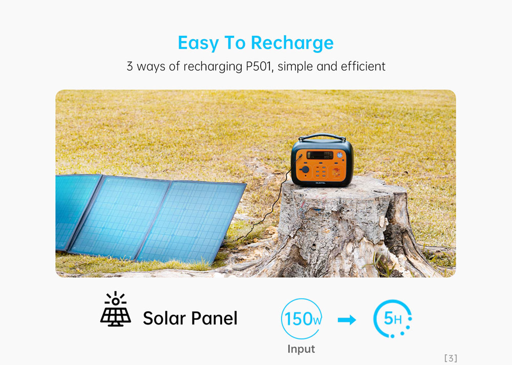 OUKITEL P501 Portable Power Station 505Wh 140400mAh Portable Generator 500W AC Outlet - Orange