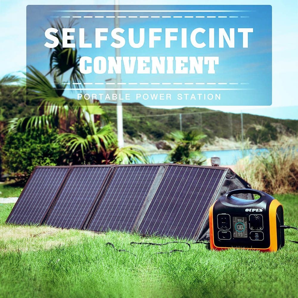 OUPES 100W Portable Solar Panel Foldable PV Panel 20% Conversion Rate IP65 for Outdoor Adventures Emergency Blackout