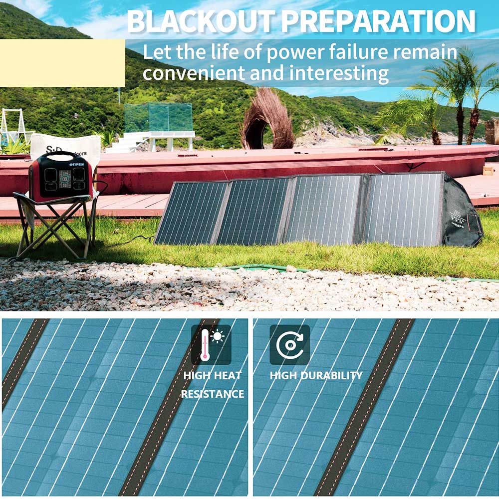 OUPES 100W Portable Solar Panel Foldable PV Panel 20% Conversion Rate IP65 for Outdoor Adventures Emergency Blackout