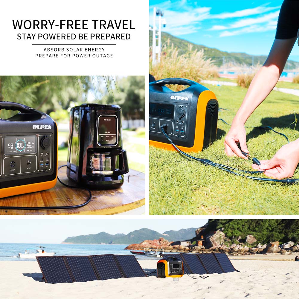 OUPES 200W Portable Solar Panel Foldable PV Panel 20% Conversion Rate IP65 for Outdoor Adventures Emergency Blackout