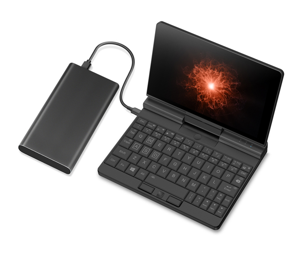 Un mini laptop Netbook A1 Pro 7 pollici 1920 * 1200p Touch Screen Intel Core i5-1130G7 16 GB RAM 512 GB SSD Windows 10 Home 6000 mAh Batteria Riconoscimento delle impronte digitali - Nero