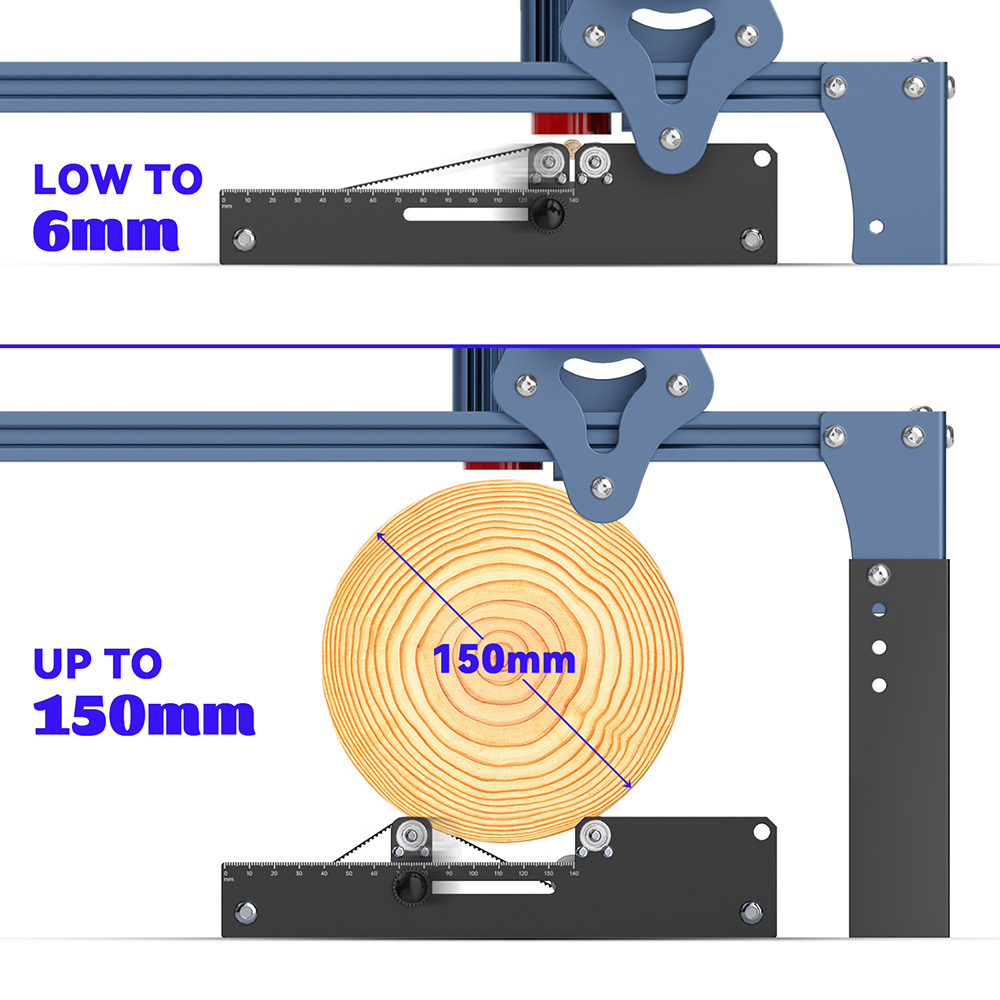 Sculpfun Laser Rotary Roller Lasergravierer Y-Achse Rotary mit 360-Grad-Rotation für die Lasergravur von zylindrischen Objekten Dosen