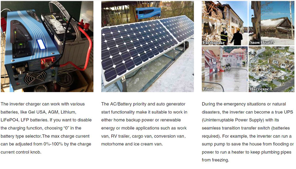 SunGoldPower 3000W DC 24V Pure Sine Wave Inverter With Charger