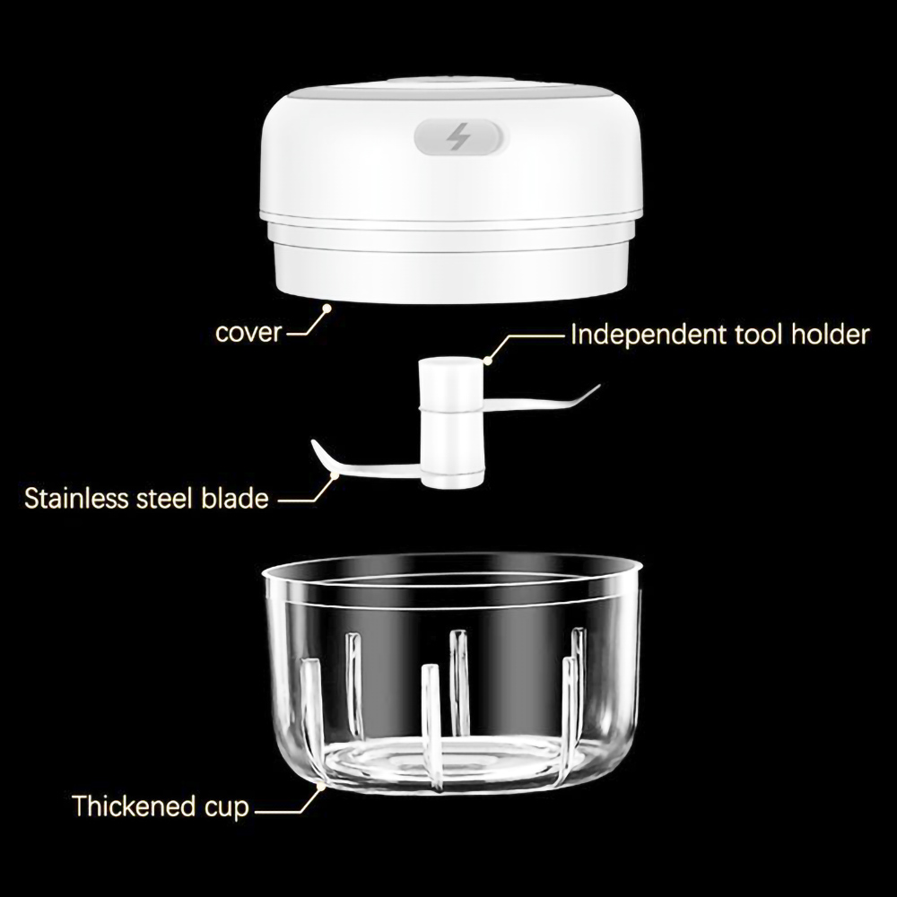 250ml Electric Garlic Masher Food Chopper Vegetable Meat Grinder USB Wireless Garlic Crusher Mini Food Processor Kitchen Tools