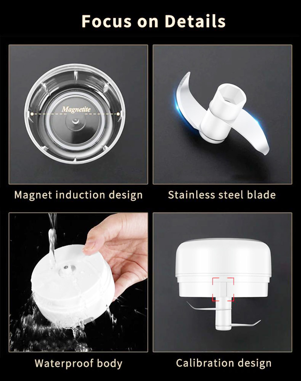 250ml Electric Garlic Masher Food Chopper Vegetable Meat Grinder USB Wireless Garlic Crusher Mini Food Processor Kitchen Tools