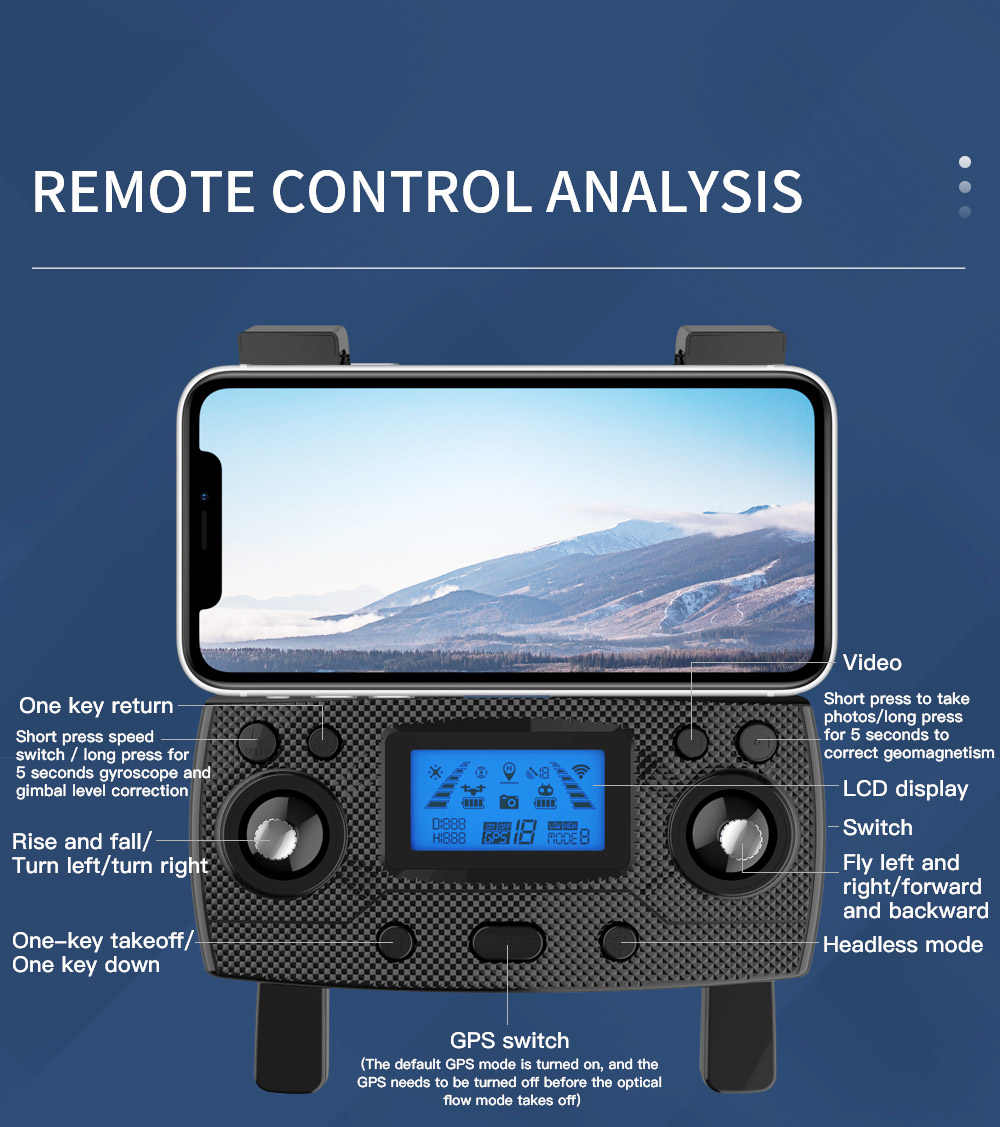 ZLL SG907 MAX SE 4K 5G WIFI FPV GPS Drone RC pieghevole con doppia fotocamera RTF - Una batteria con borsa