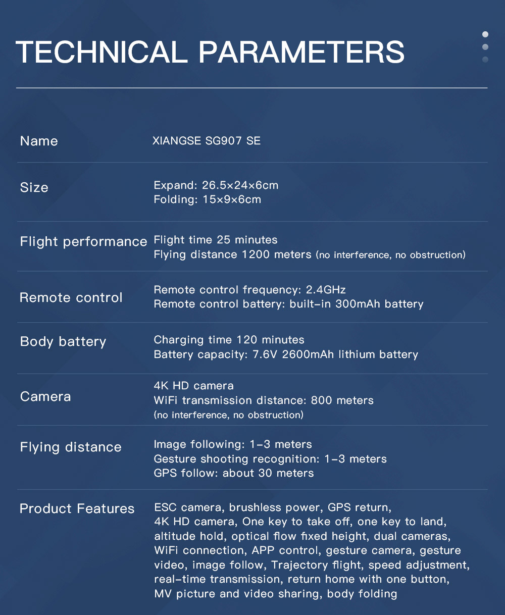 طائرة بدون طيار ZLL SG907 MAX SE 4K 5G WIFI FPV GPS قابلة للطي مع كاميرا مزدوجة RTF - بطارية واحدة مع حقيبة