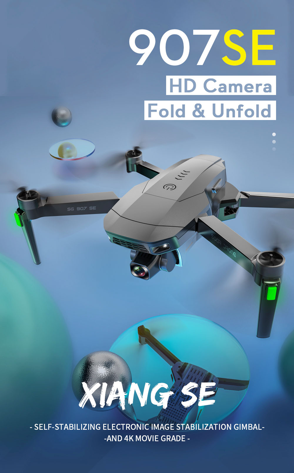 ZLL SG907 MAX SE 4K 5G WIFI FPV GPS Αναδιπλούμενο RC Drone με διπλή κάμερα RTF - Τρεις μπαταρίες με τσάντα
