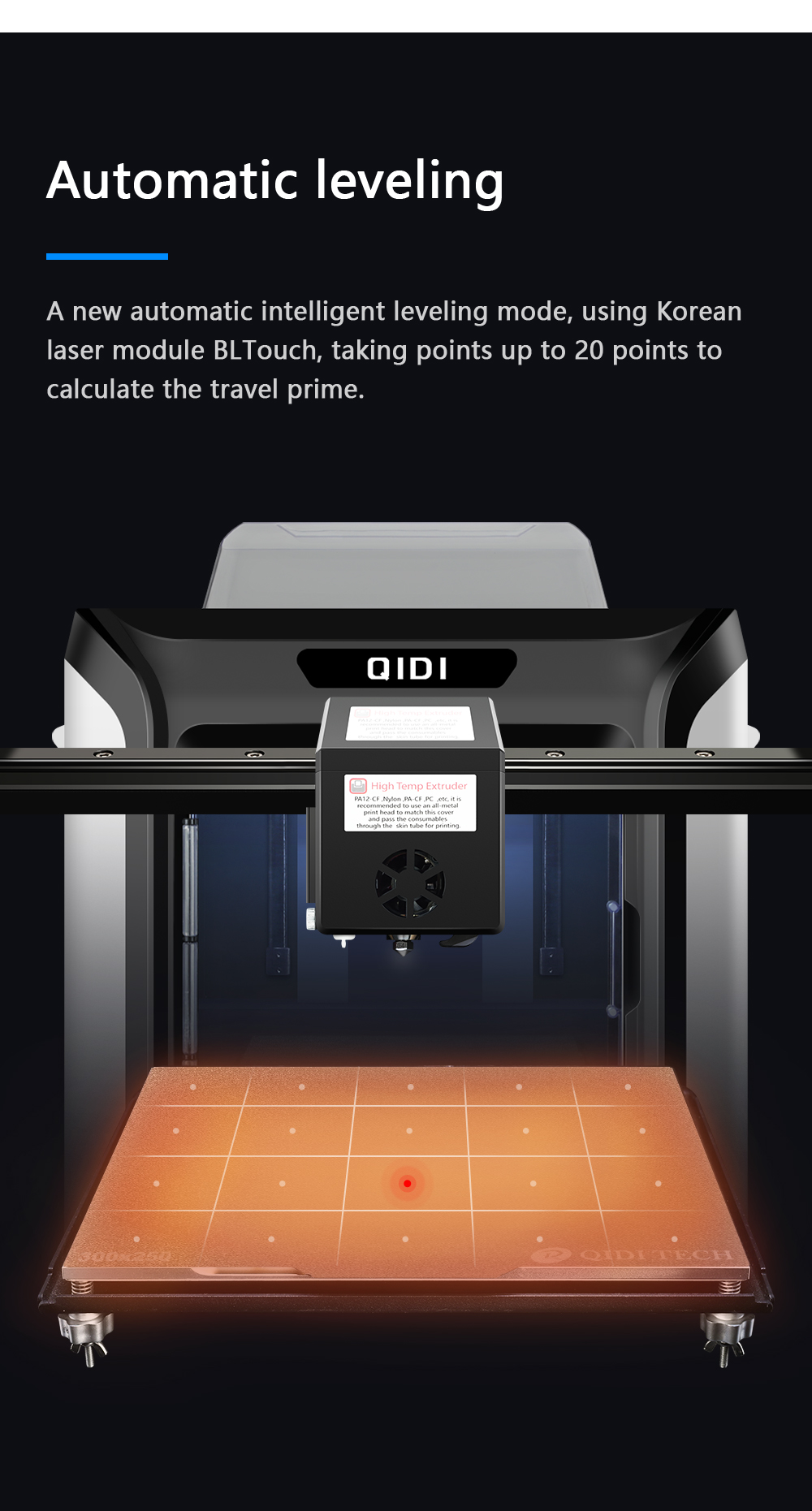 QIDI TECH X-CF Pro Industrial Grade 3D Printer, Specially Developed for Printing Carbon Fiber&Nylon, Auto Levelling