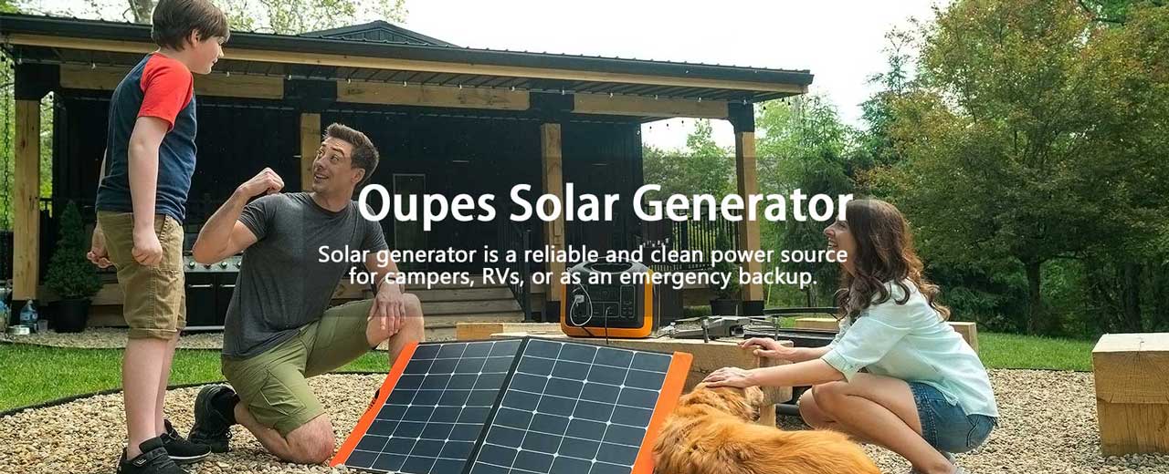 OUPES 1100W Solar Generator Kit - 992Wh Capacity 1100W Wattage Portable Power Station + 2x 100W Solar Panels