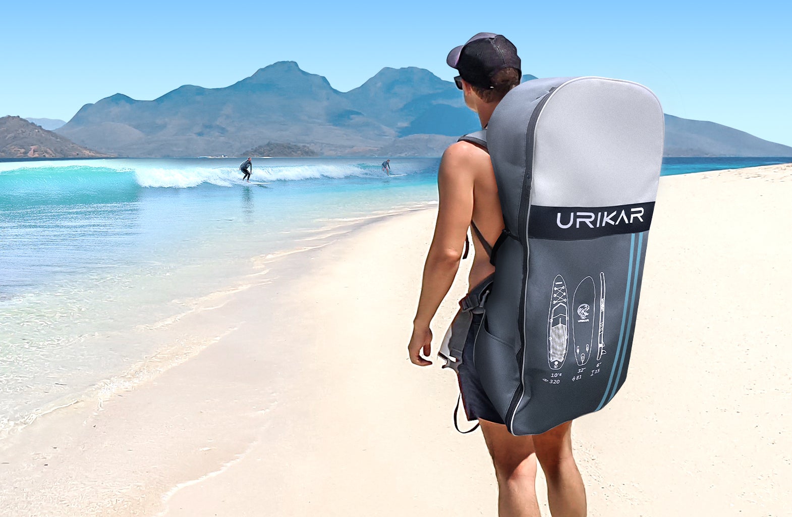 Urikar Inflatable Paddleboard 10'6" Versatile Sup Board with Accessories Set-Pump Carrier Waterproof Dry Bag - Pink