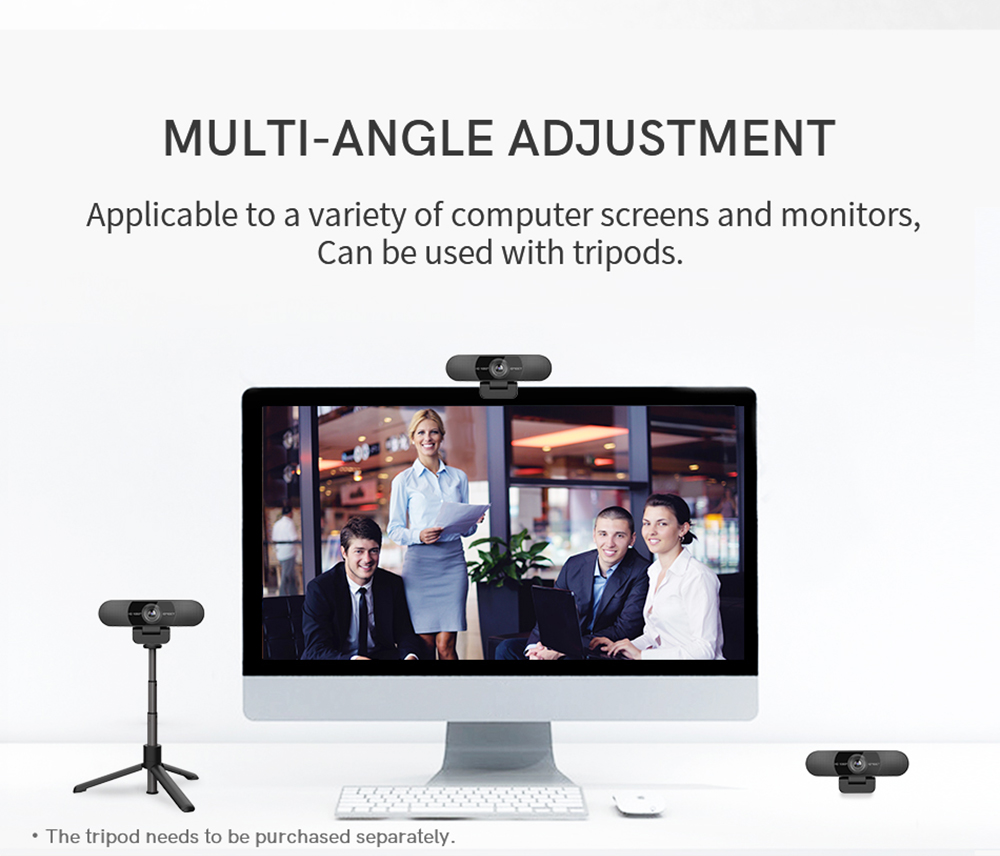eMeet C960 1080P Webcam con copertura per la privacy Microfono integrato con cancellazione del rumore Connessione USB per formazione online, conferenze, videochiamate - Nero