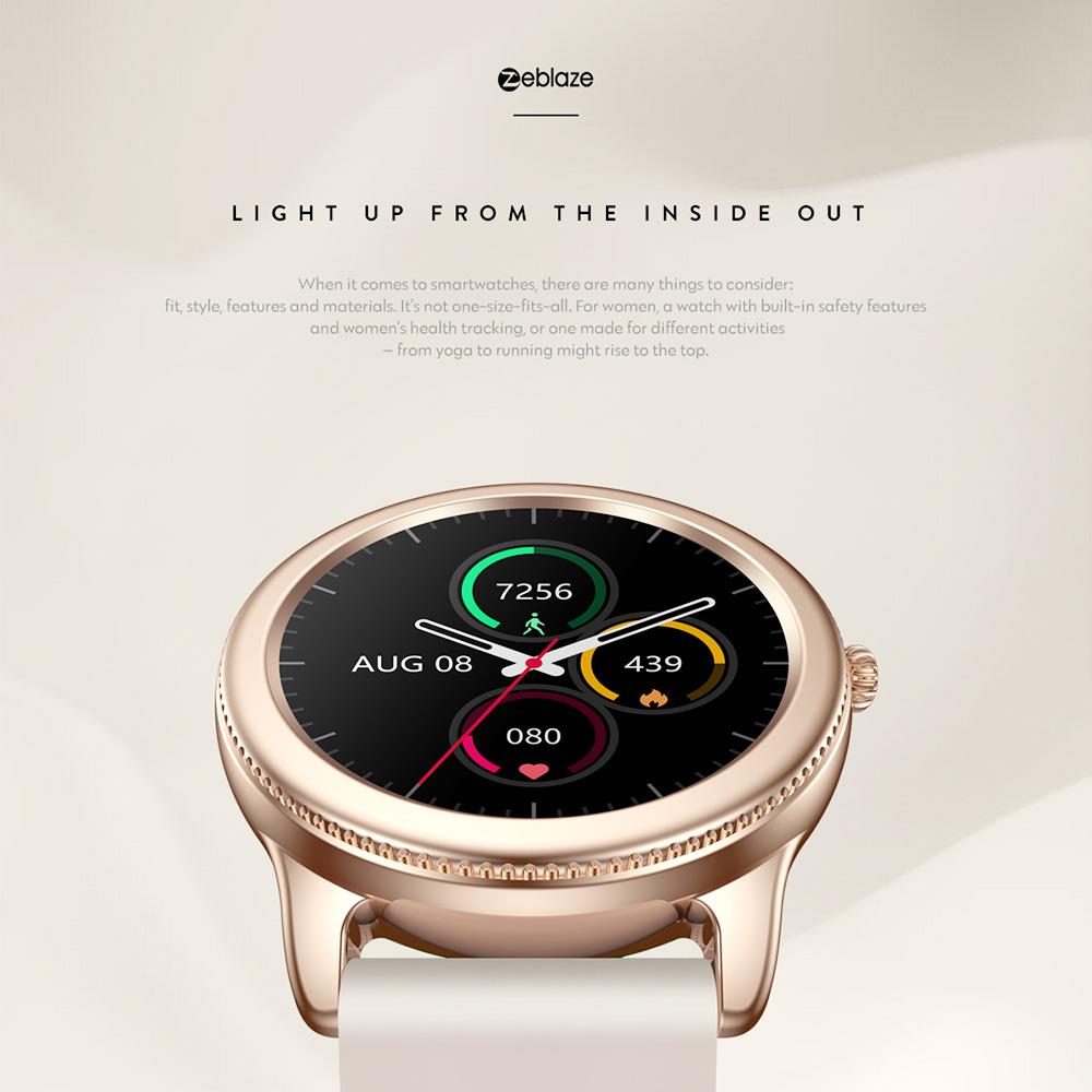 Zeblaze Lily Bluetooth Smartwatch 1.1 inch Touch Screen Heart Rate Blood Pressure Monitor IP68 Water-Resistant 200 mAh Battery  30 Days Standby Time - Bronze