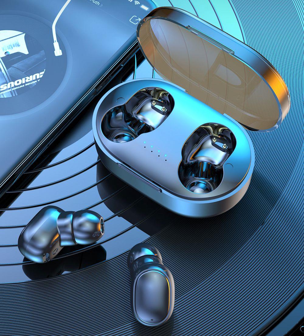 A6R TWS Bluetooth V5.0 Button Control IPX4 Waterproof 3h Playtime Wireless in-ear Noise Earphones - Black