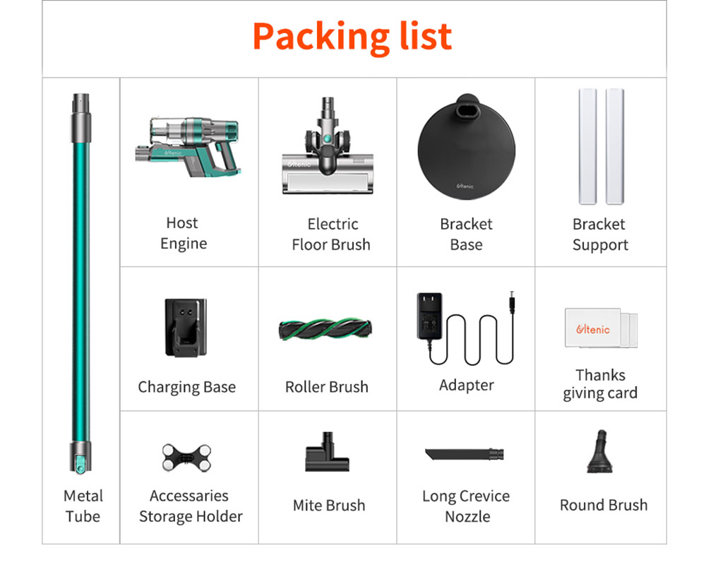 Ultenic U11 Cordless Vacuum Cleaner 25KPa Suction with Rechargeable Stand Holder LED Display & Removable Battery 3 Adjustable Modes 55mins Runtime - Green