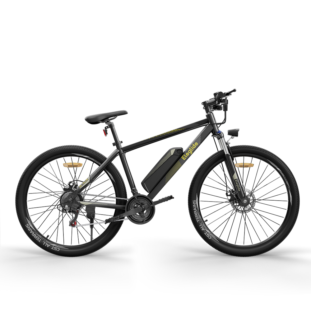 ELEGLIDE M1 PLUS Upgraded Version Electric Mountain Bike 27.5 inch 250W Brushless Motor SHIMANO 21 Speeds Shifter 36V 12.5Ah Battery 25km/h speed IPX4 Waterproof Electric-Assist up to 100km Max Range Aluminum alloy Frame Dual Disk Brake - Black