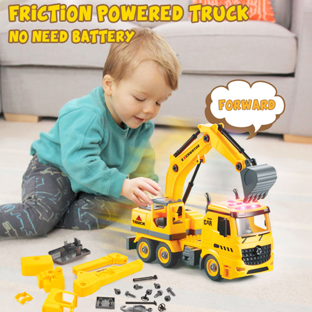 4 в 1 строительный грузовик игрушка для детей 4 5 6 лет с электрической дрелью
