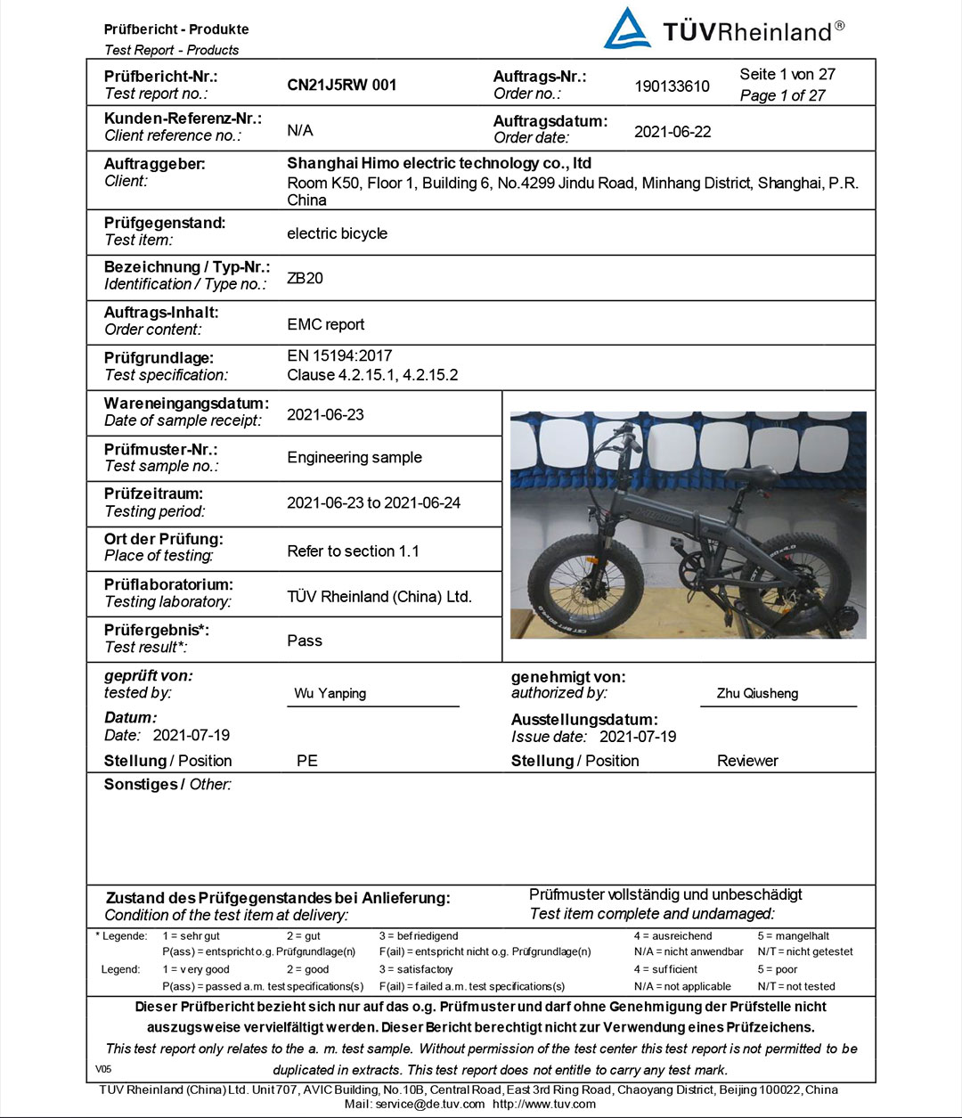 HIMO ZB20 MAX Global version Folding Electric Mountain Bike 20" Wheels 4 Inch Fat Wide Tires 350W Motor Shimano 6 Speeds Derailleur 48V 10Ah Detachable Lithium Battery Dual Disc Brake Hydraulic Shock Folk LCD Display Up to 80km - Grey