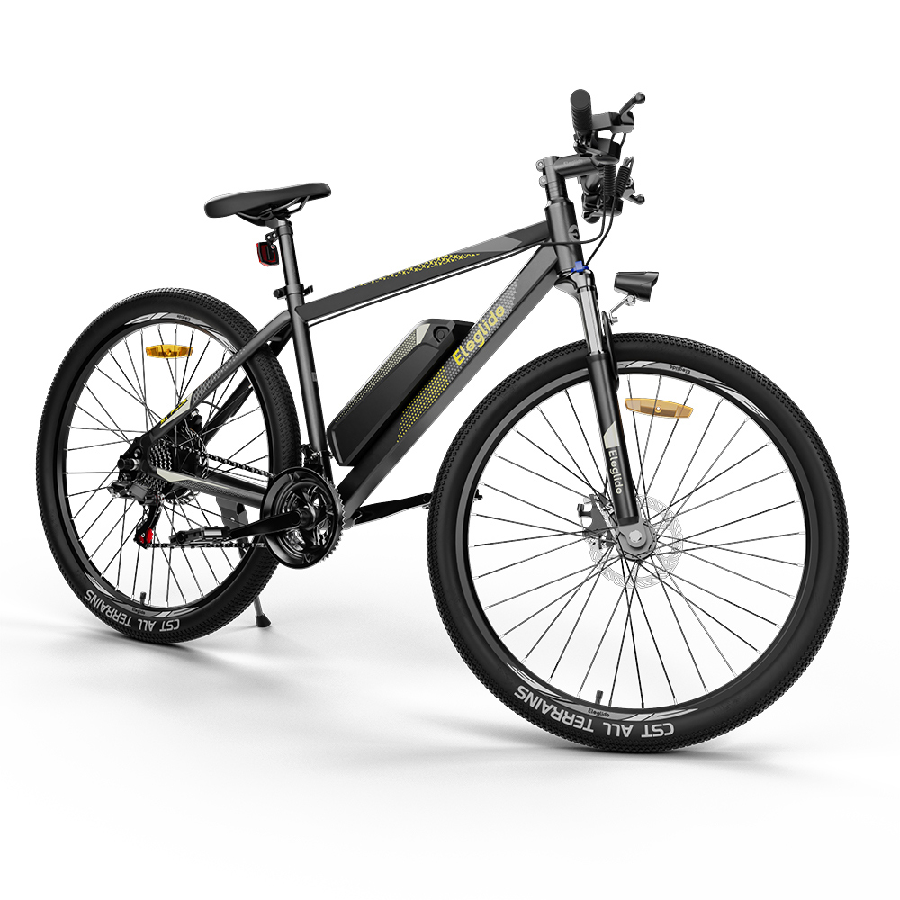 ELEGLIDE M1 PLUS Upgraded Version Electric Mountain Bike 27.5 inch 250W Brushless Motor SHIMANO 21 Speeds Shifter 36V 12.5Ah Battery 25km/h speed IPX4 Waterproof Electric-Assist up to 100km Max Range Aluminum alloy Frame Dual Disk Brake - Black