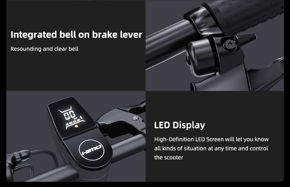 HIMO L2 MAX Folding Electric Scooter 350W Motor 36V/10.4Ah Battery 10 Inch Tire Containing Seat - White