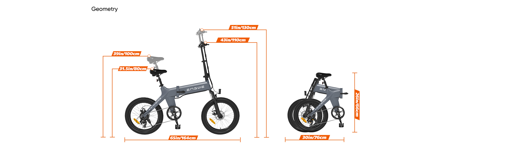 ENGWE C20 Pro Folding Electric Bicycle 20 Inch Tires 250W Brushless Motor 36V 19.2Ah Battery 25km/h Max Speed - Gray