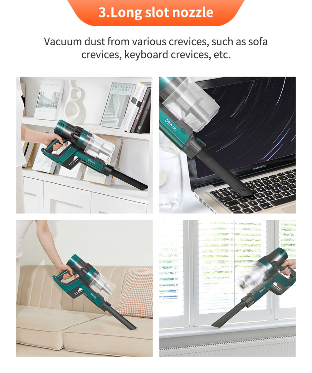 Ultenic U11 Cordless Vacuum Cleaner 25KPa Suction with Rechargeable Stand Holder LED Display & Removable Battery 3 Adjustable Modes 55mins Runtime - Green