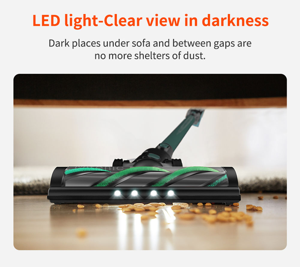 Ultenic U11 Cordless Vacuum Cleaner 25KPa Suction with Rechargeable Stand Holder LED Display & Removable Battery 3 Adjustable Modes 55mins Runtime - Green